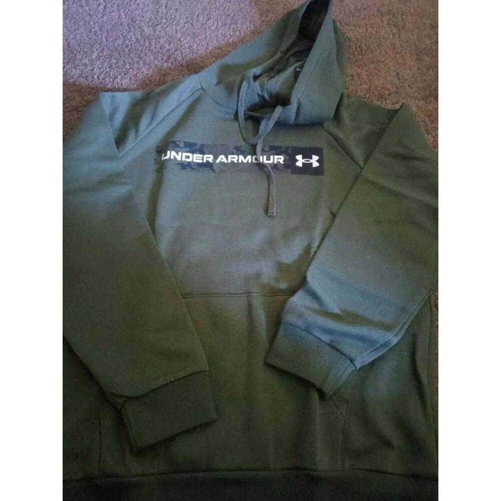 New Mens Under Armour Green Fleece Loose Hoodie Sweatshirt Size XL